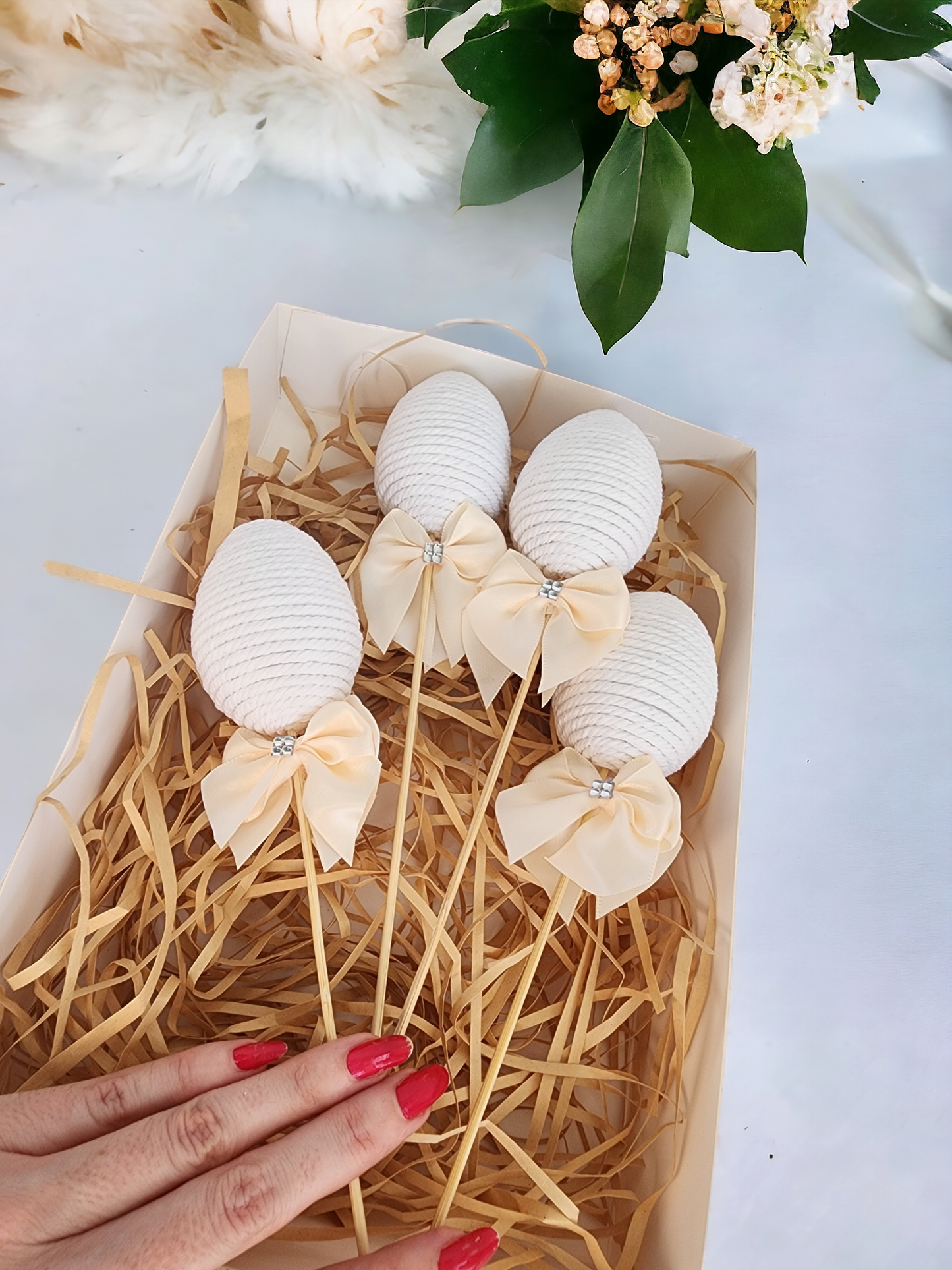 Handmade Easter egg lollipop decorations